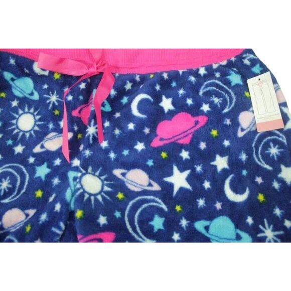 Bobbie Brooks Womens Pajama Pants XL Soft Fleece Lounge Sleepwear Stars Planets - Picture 7 of 10